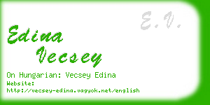 edina vecsey business card